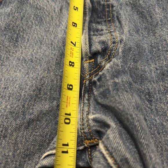 Levis 501 Jeans Mens 34 X 30 Blue Denim Distressed Button Fly Medium Wash - Picture 7 of 11